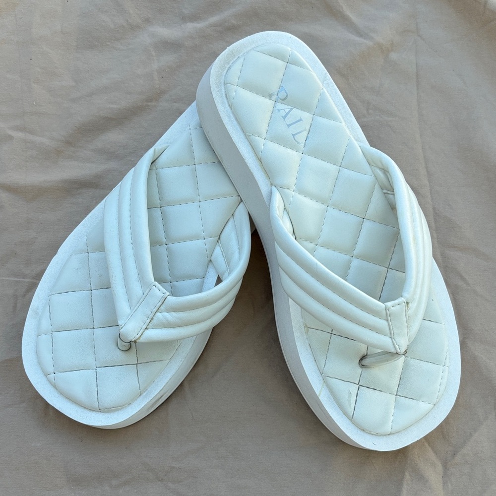 Elegant Quilted Cream Sandals